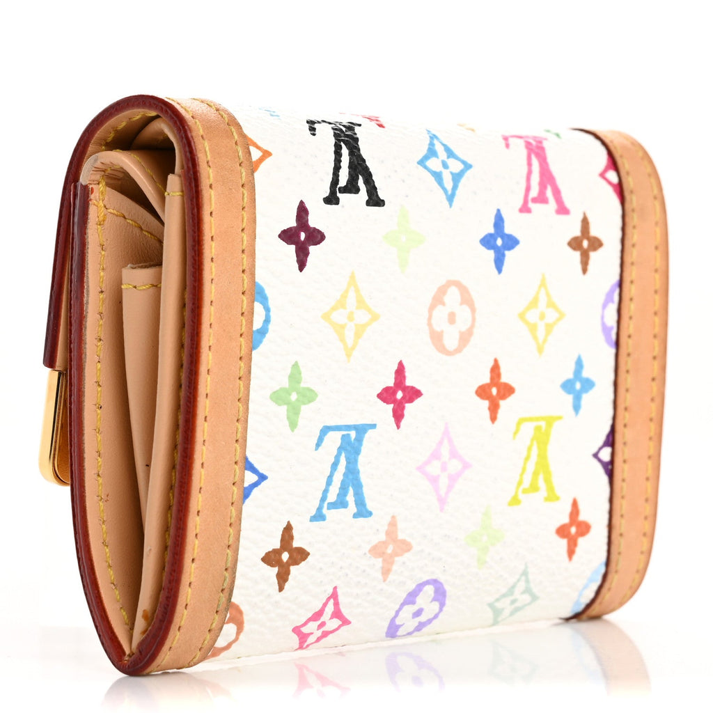 Monogram Multicolor Porte-Monnaie Plat Coin Purse White