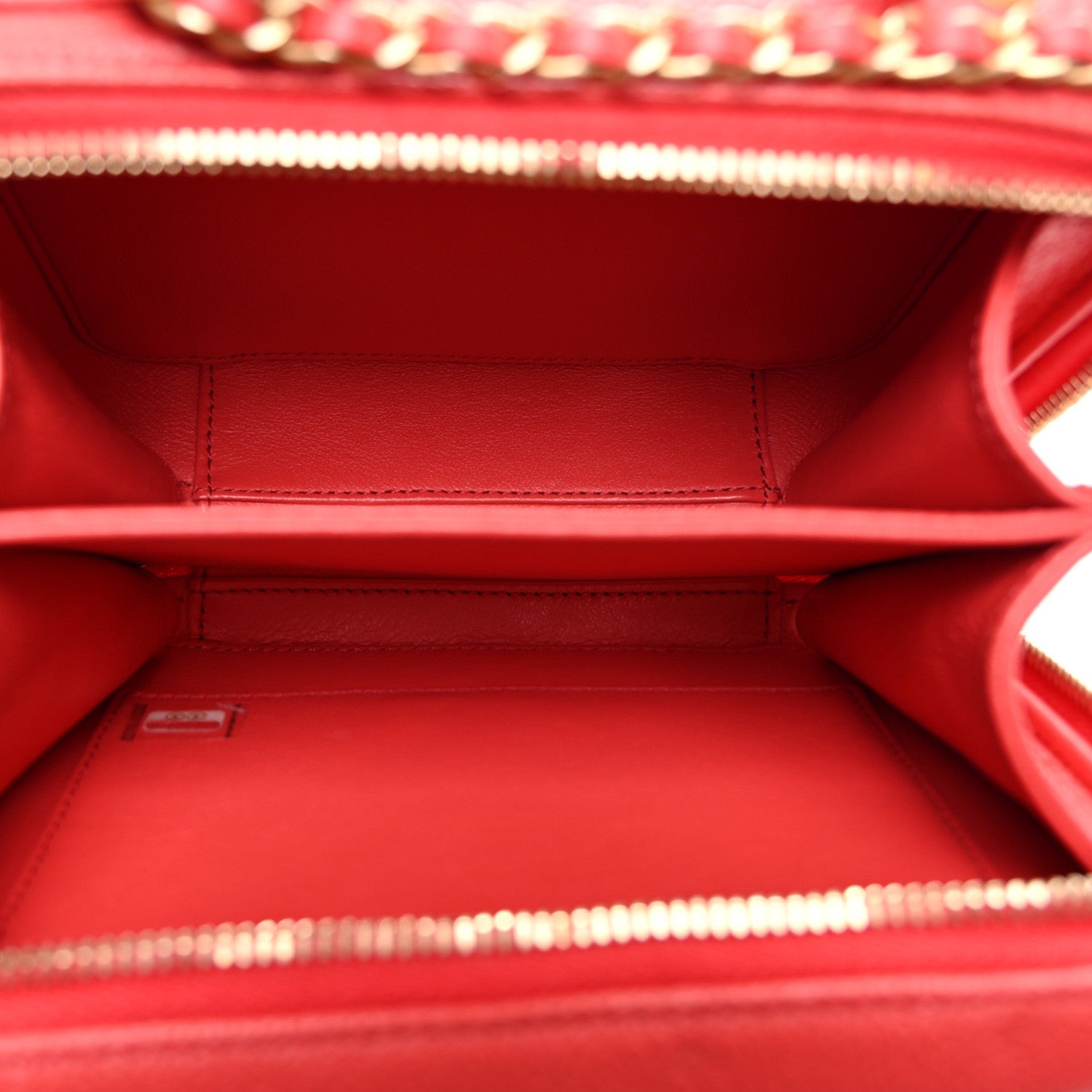 Caviar Quilted Small CC Filigree Vanity Case Coral
