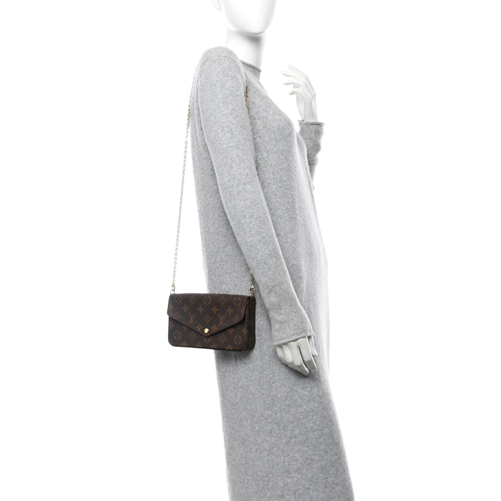 Monogram Pochette Felicie Chain Wallet Fuchsia