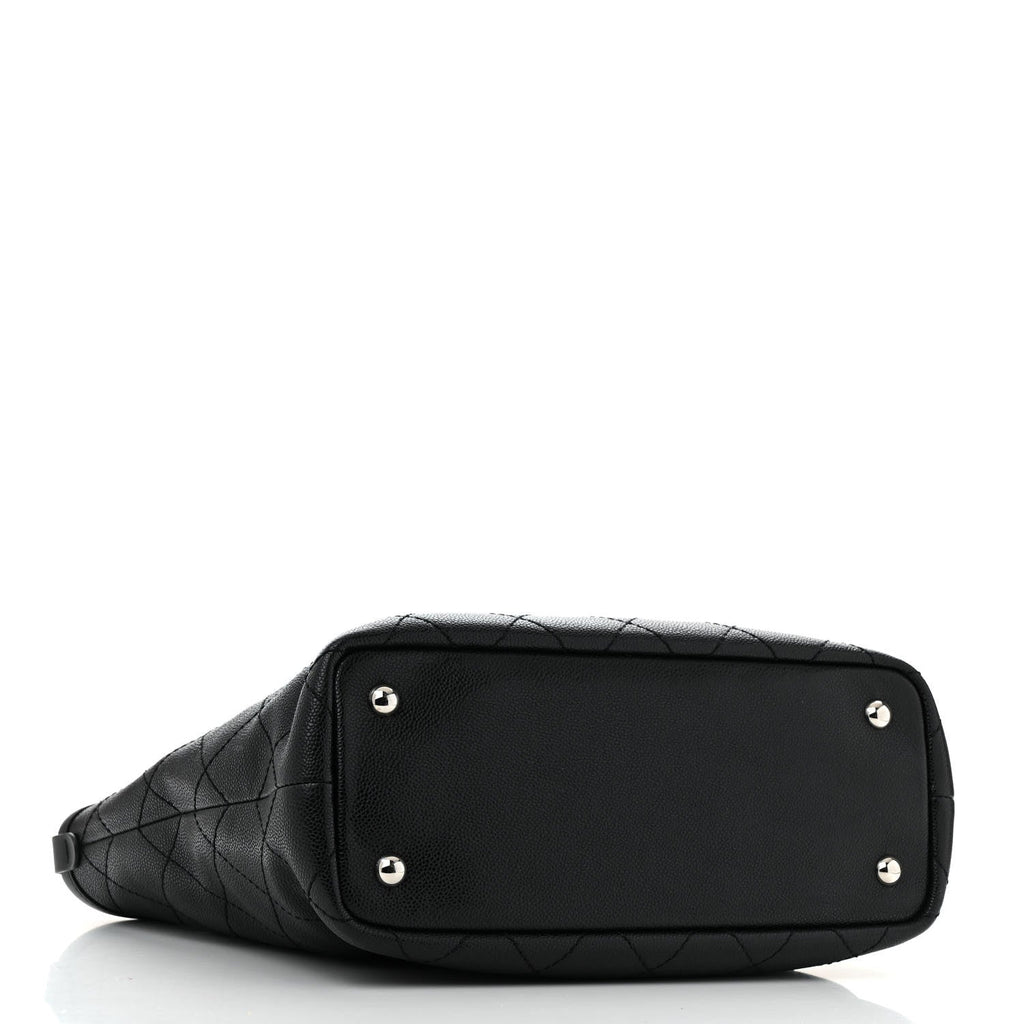 Grained Calfskin Shopping Fever Tote  Black