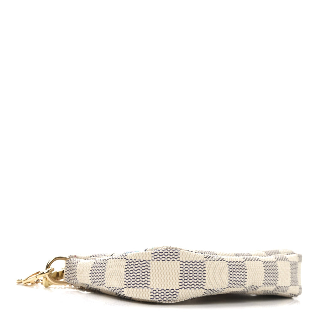 Damier Azur 2021 Christmas Animation Hollywood Mini Pochette Accessories Fuchsia