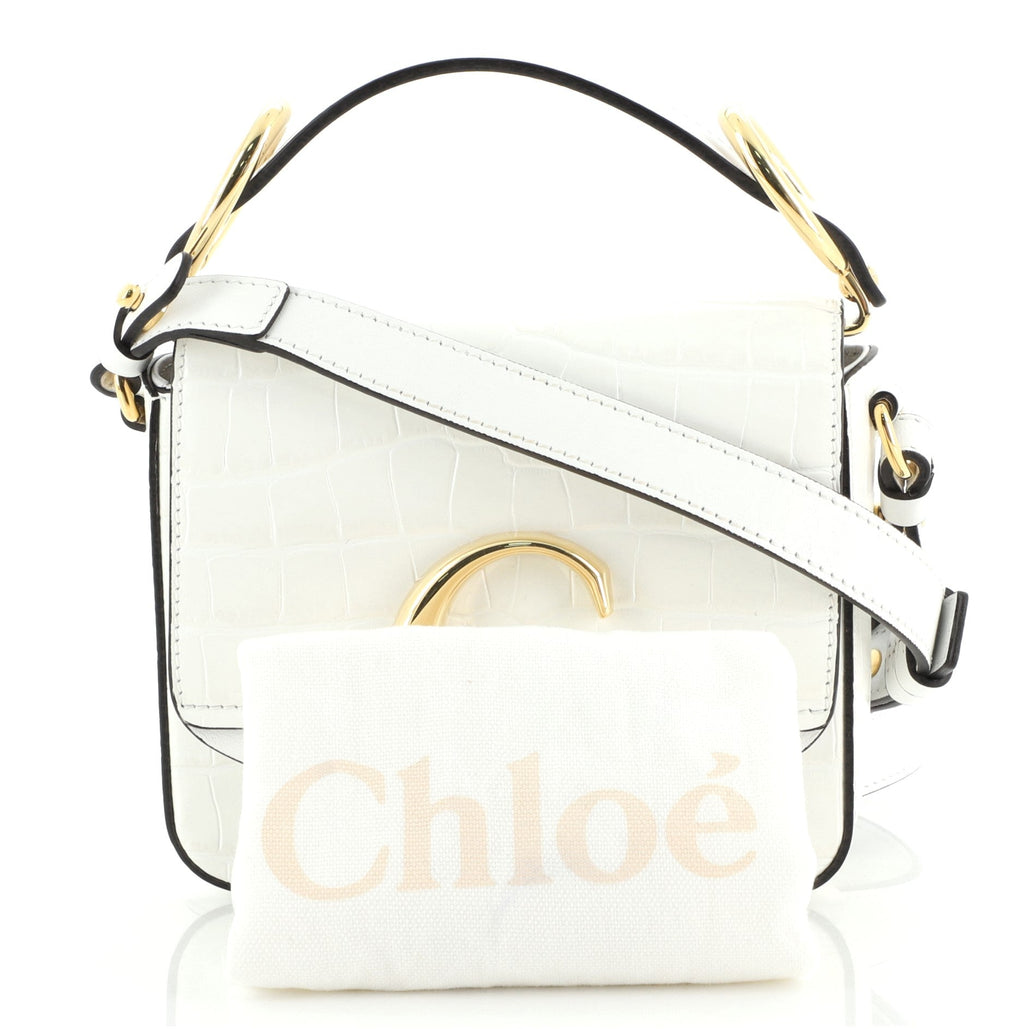 C Crossbody Bag Crocodile Embossed Leather Mini