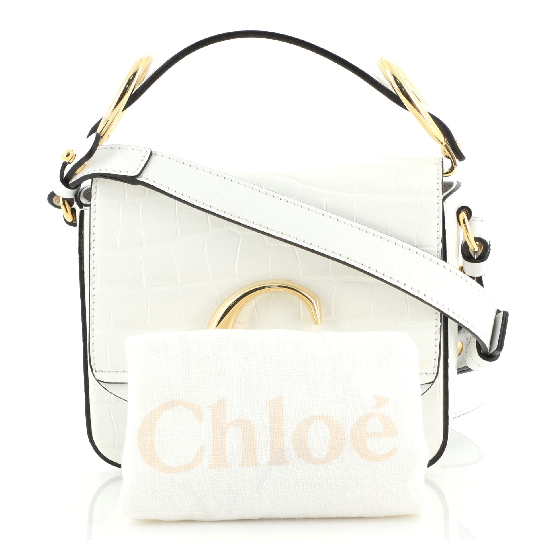 C Crossbody Bag Crocodile Embossed Leather Mini