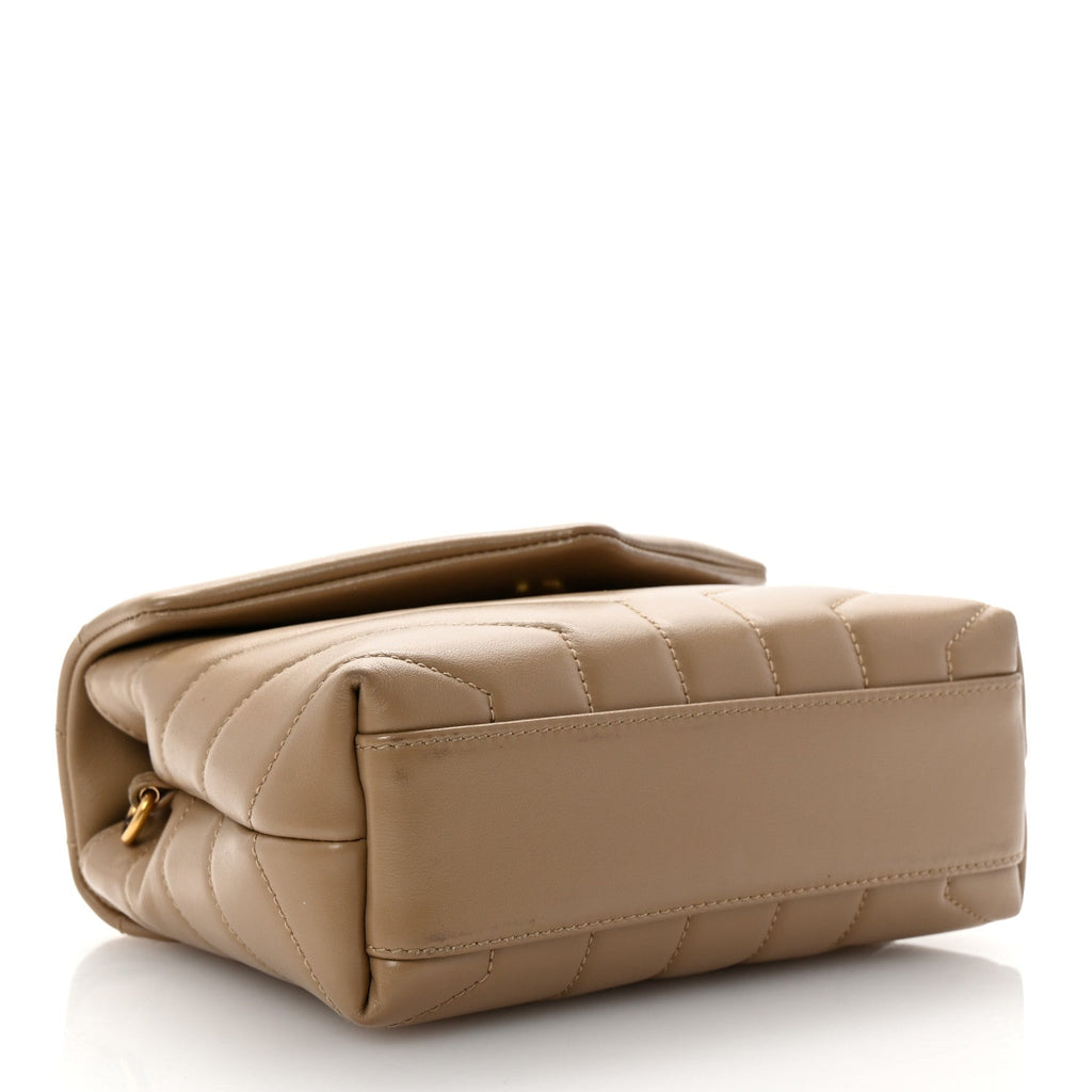 Calfskin Y Quilted Monogram Toy Loulou Crossbody Bag Latte