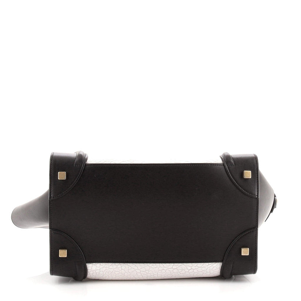 Bicolor Luggage Bag Leather Mini