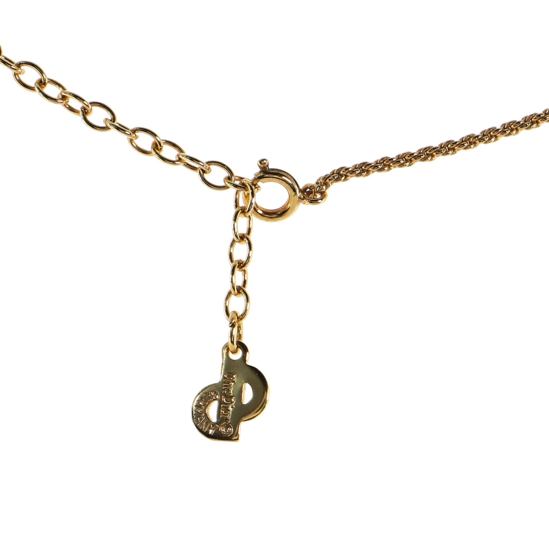 Vintage Dangling CD Ribbon Pendant Necklace Metal