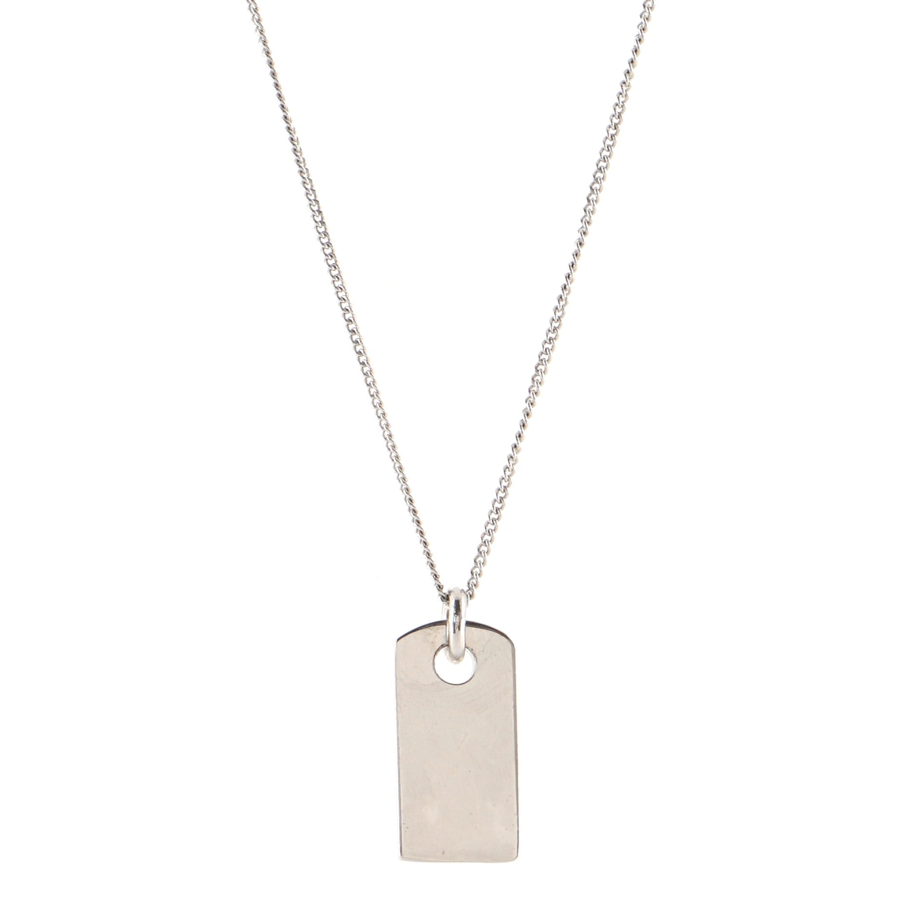 Vintage Logo Dog Tag Necklace Metal with Crystals