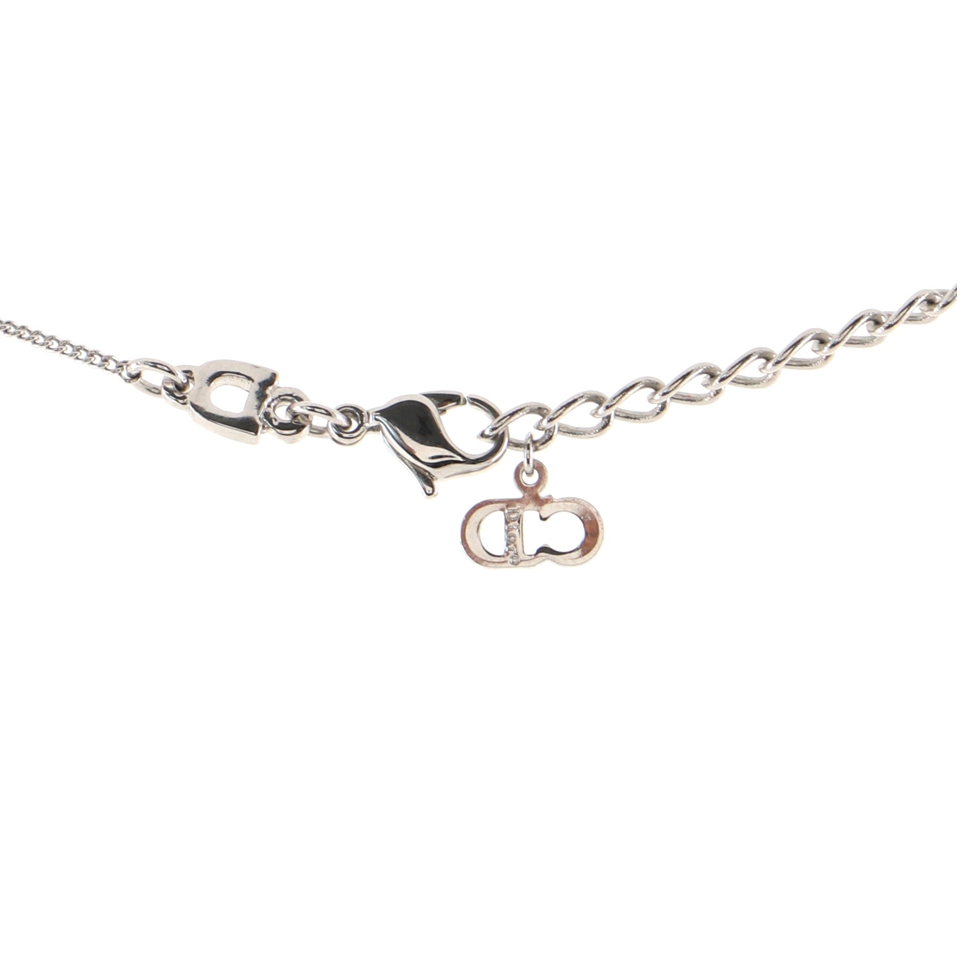Vintage Logo Dog Tag Necklace Metal with Crystals