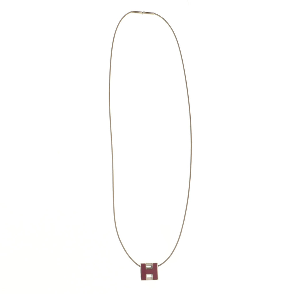 Cage d'H Pendant Necklace Metal with Enamel