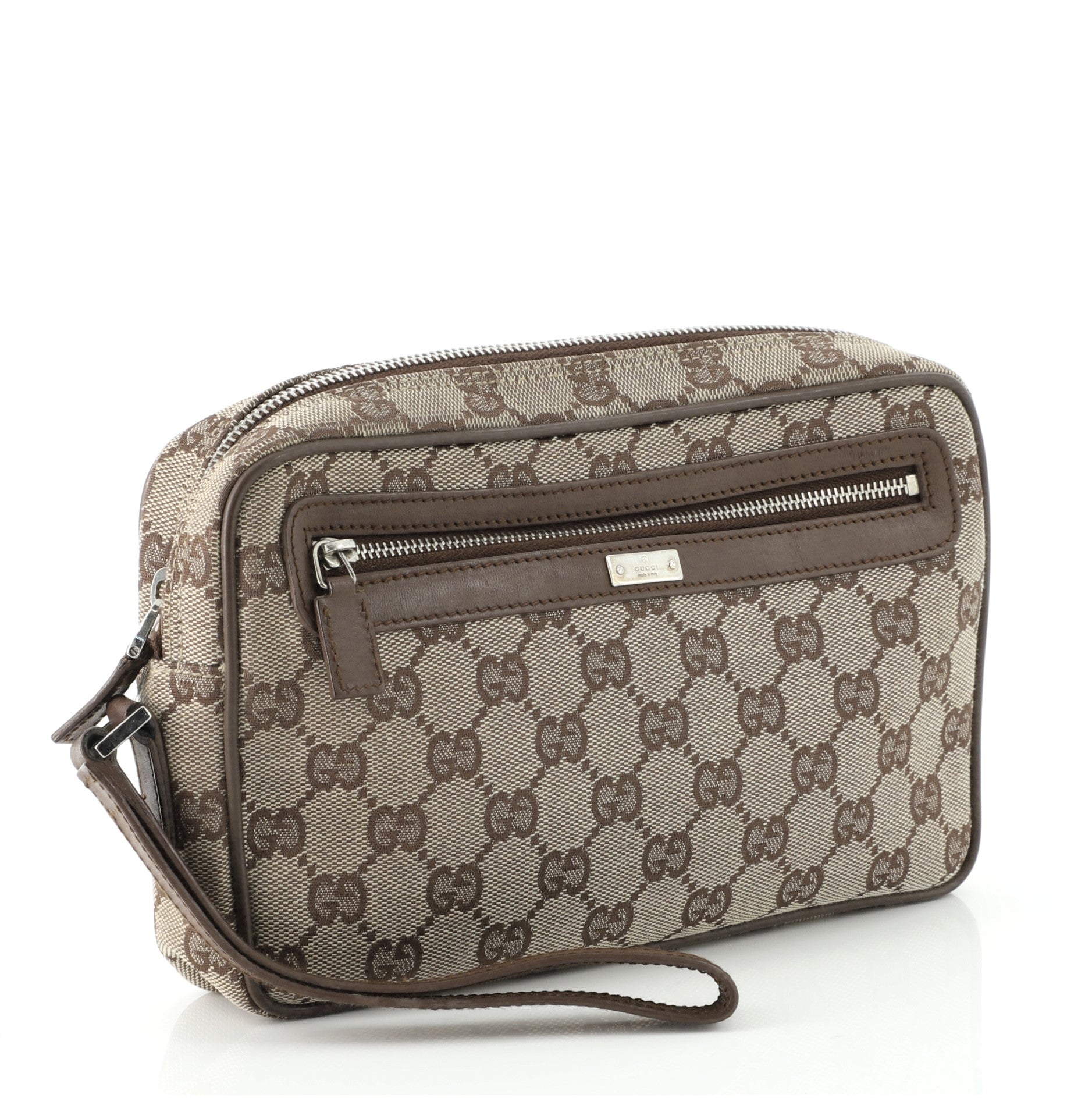 Wristlet Clutch GG Coated Canvas