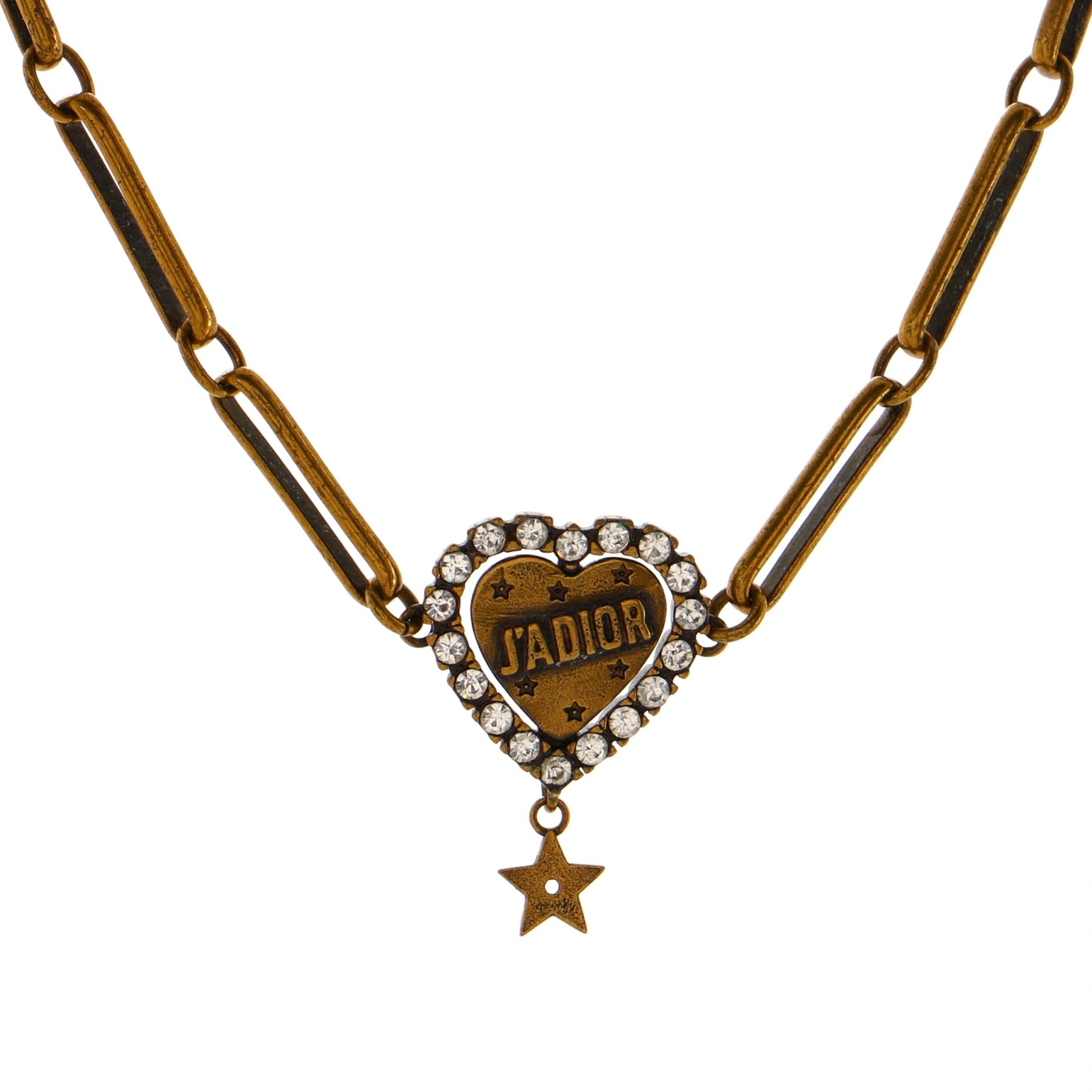 J'adior Heart Choker Necklace Metal with Crystals