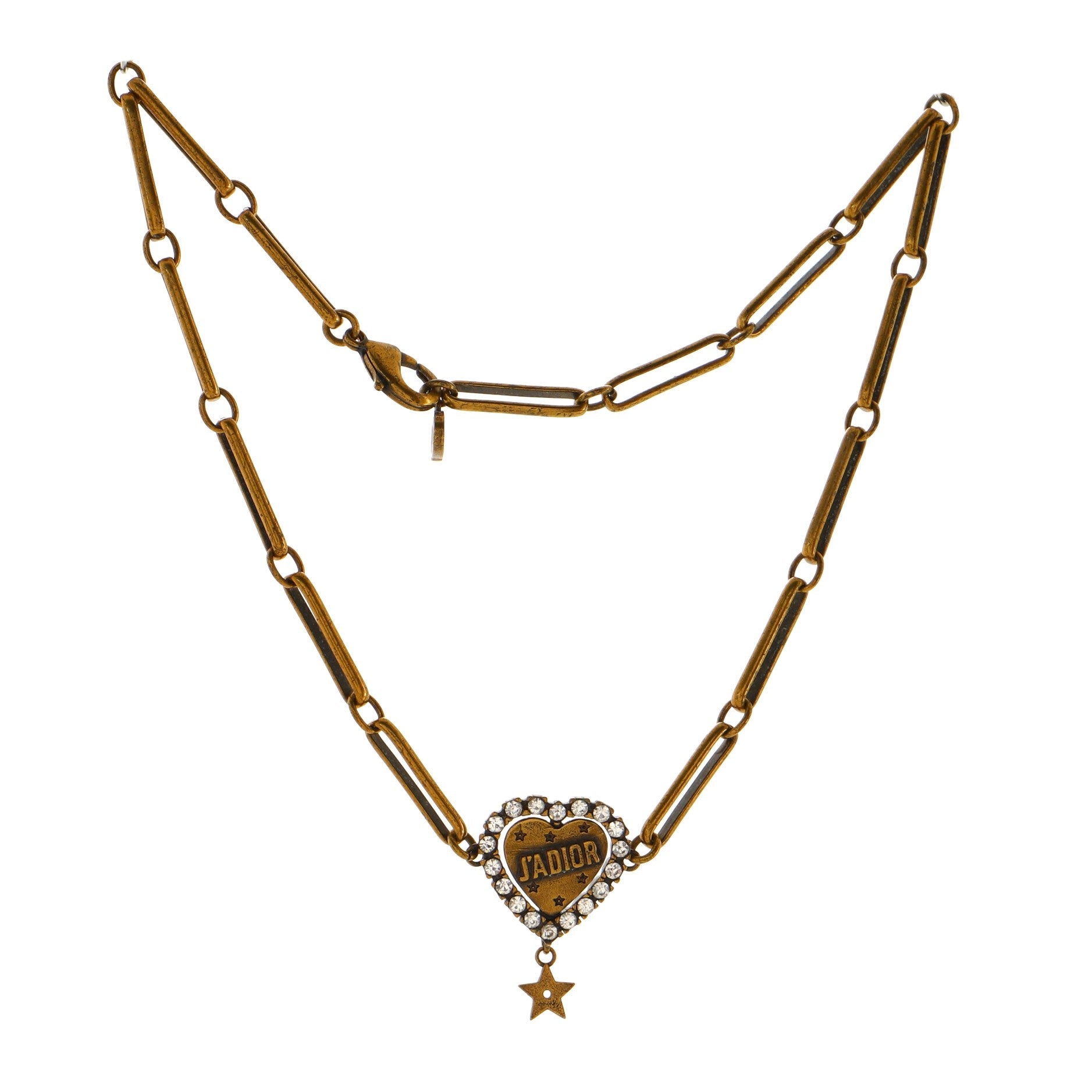 J'adior Heart Choker Necklace Metal with Crystals