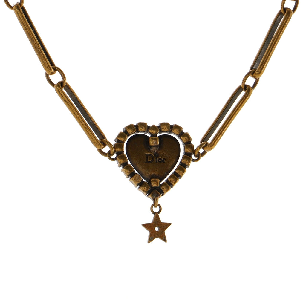 J'adior Heart Choker Necklace Metal with Crystals