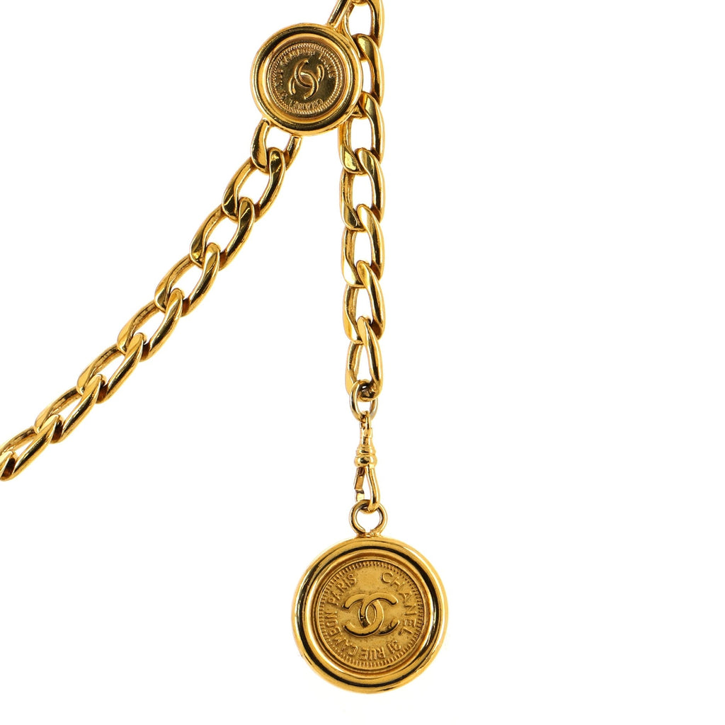 Vintage Medallion Chain Belt Metal 95