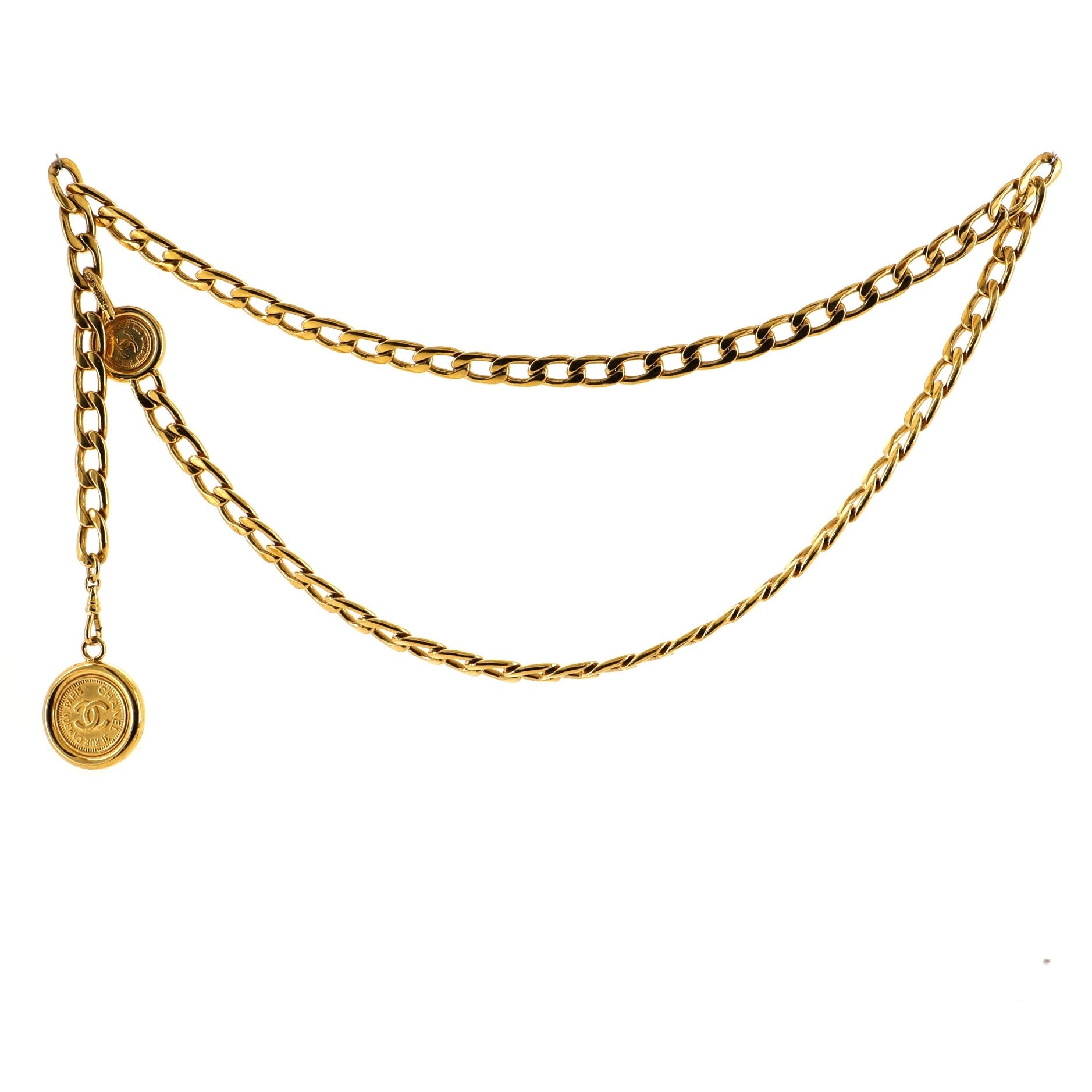 Vintage Medallion Chain Belt Metal 95