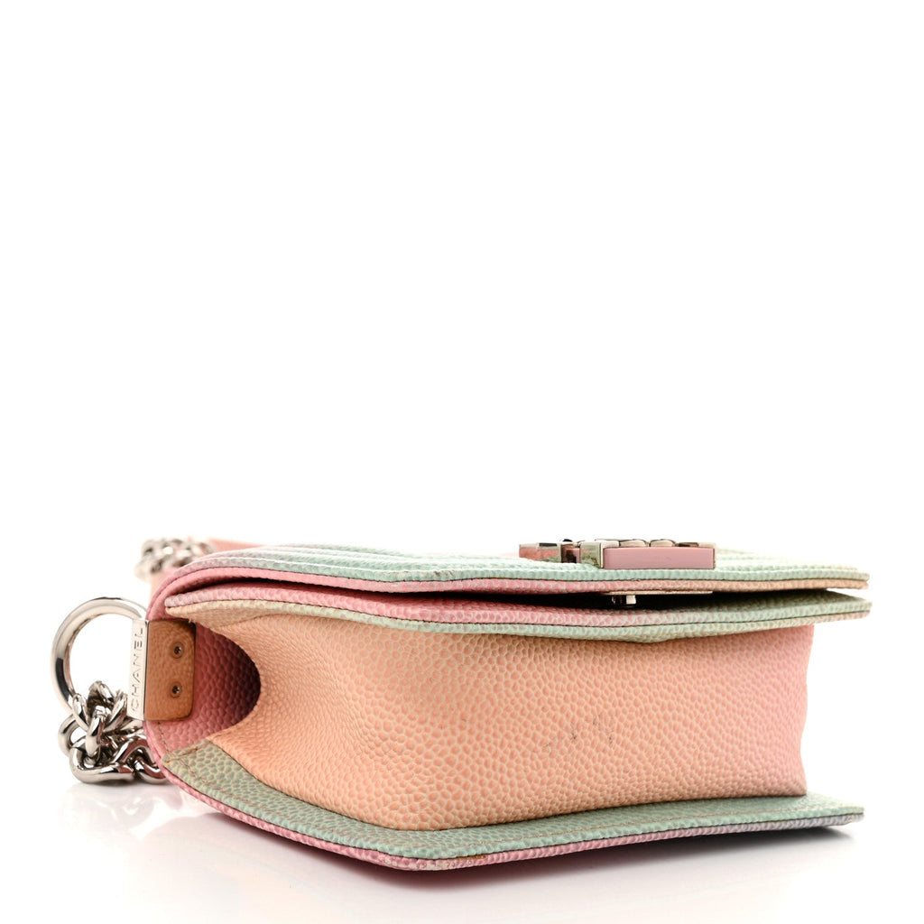 Caviar Quilted Mini Cuba Rainbow Boy Flap Pink Multicolor
