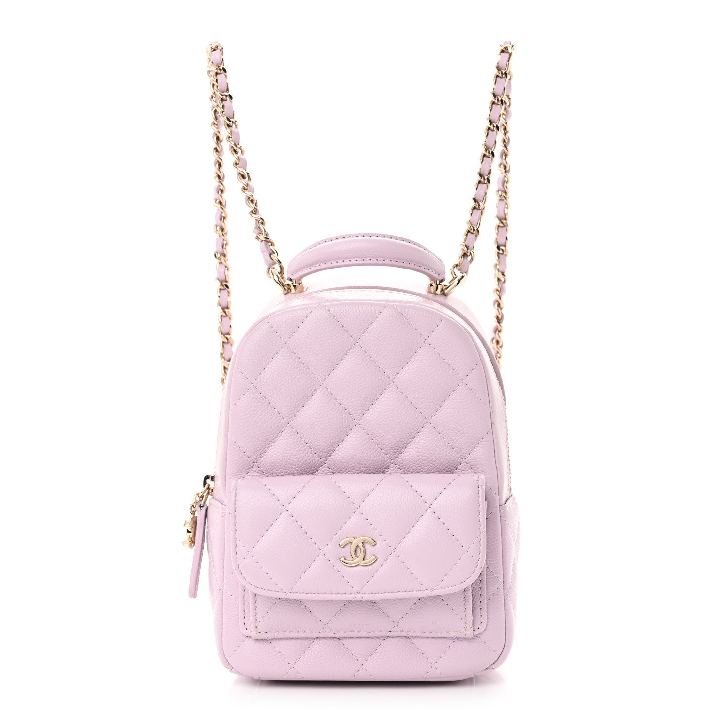 Caviar Quilted CC Mini Classic Backpack Light Purple