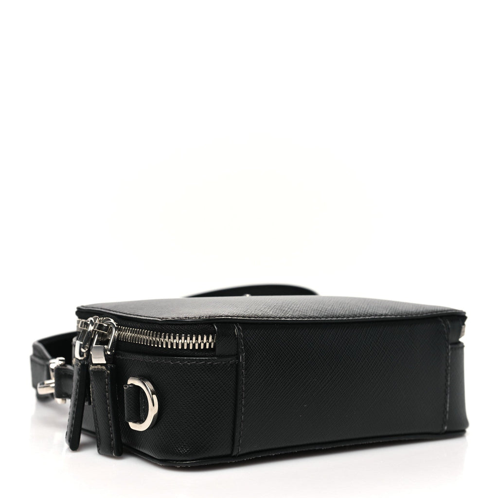 Saffiano Travel Small Brique Top Handle Crossbody Bag Black