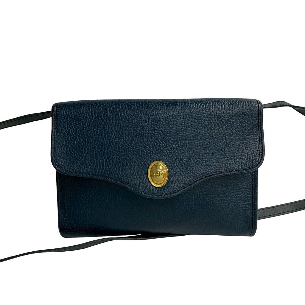 Christian Dior CD Logo Leather Shoulder Bag