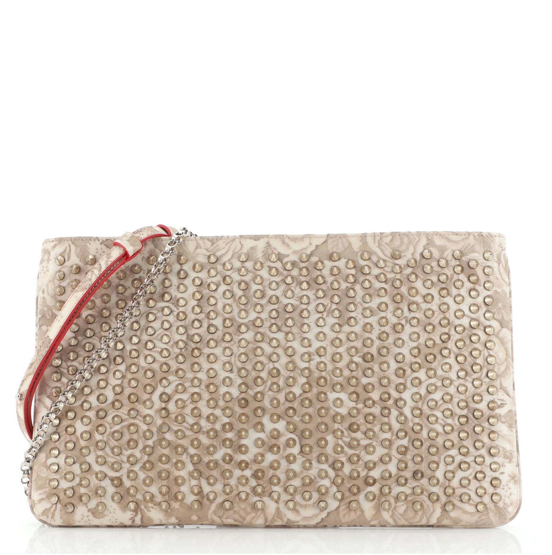 Loubiposh Clutch Spiked Jacquard