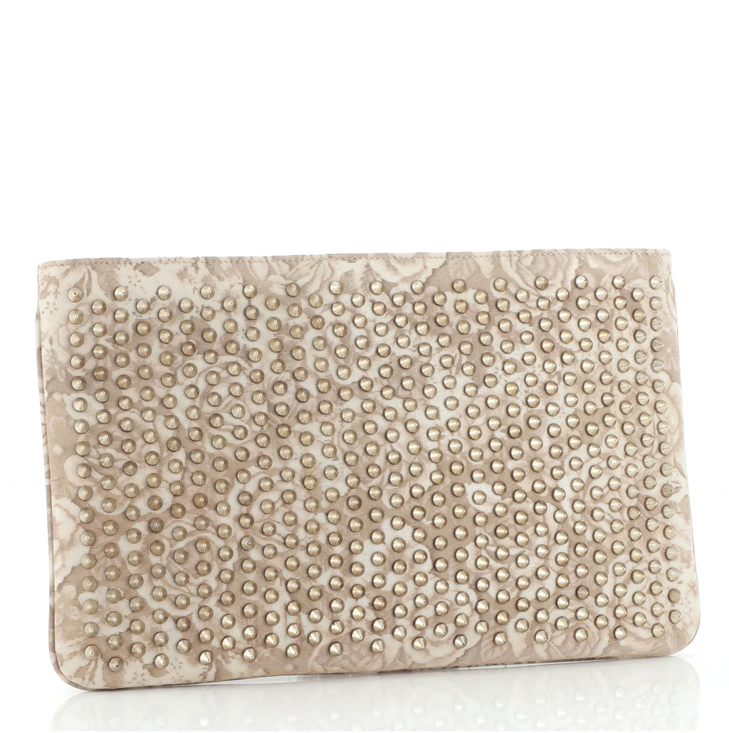 Loubiposh Clutch Spiked Jacquard