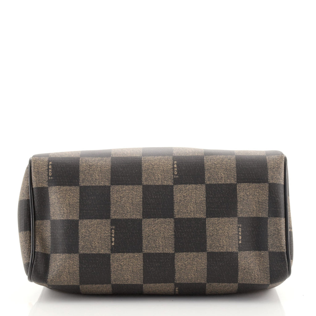 Vintage Convertible Boston Bag Check Coated Canvas Mini