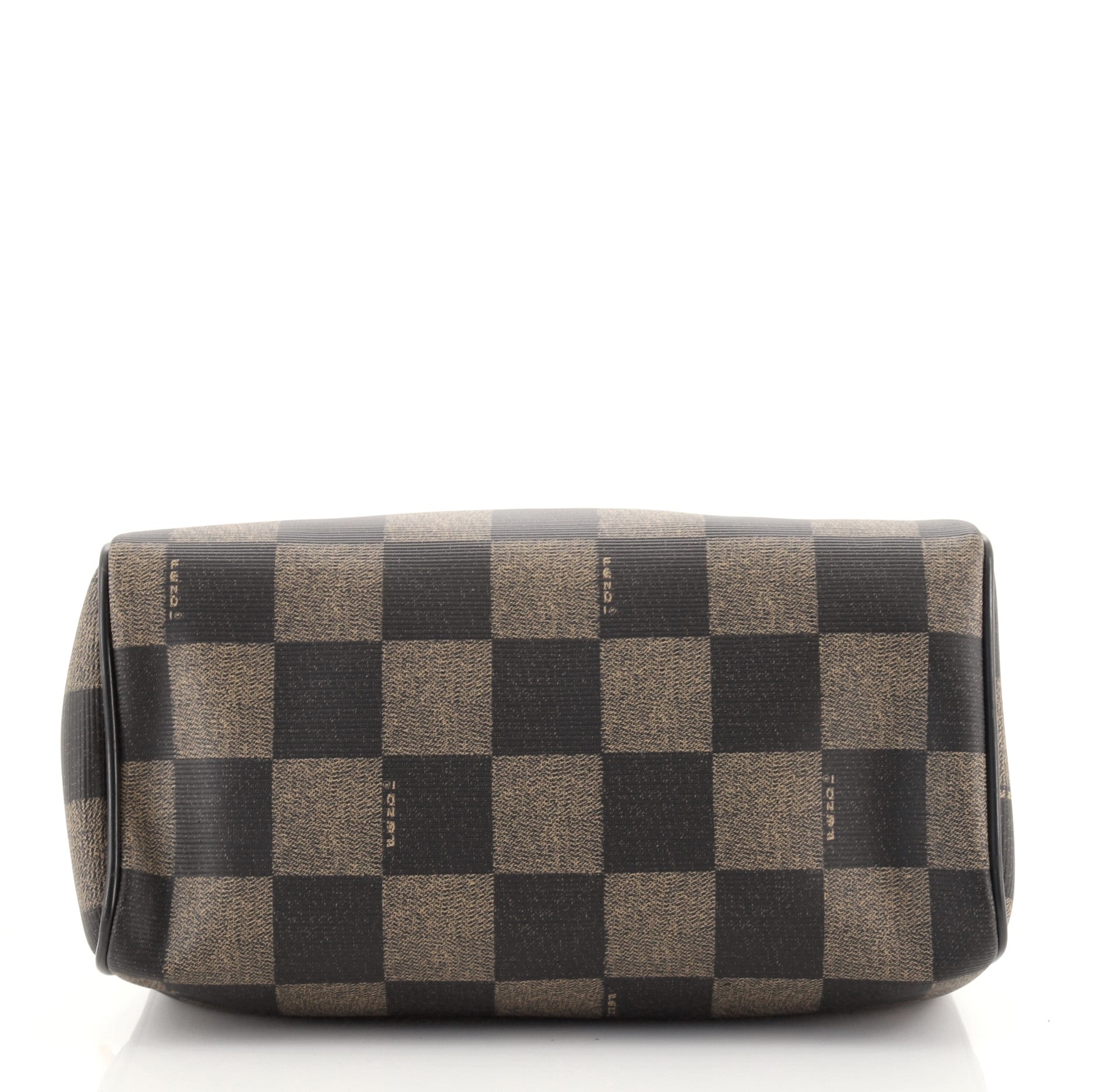 Vintage Convertible Boston Bag Check Coated Canvas Mini