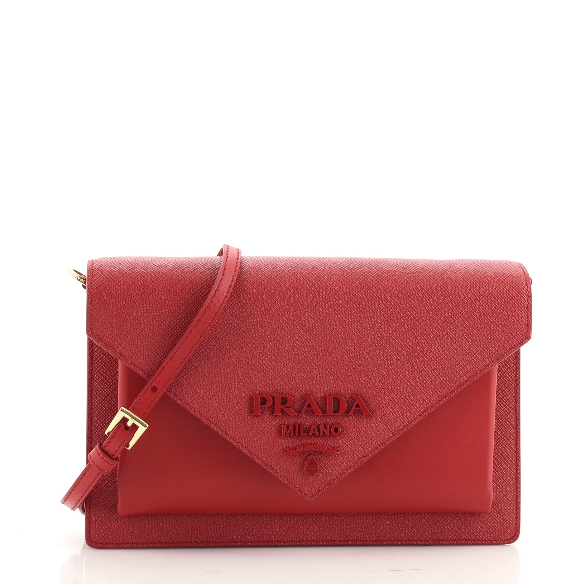 Monochrome Envelope Crossbody Bag Saffiano with City Calf Mini