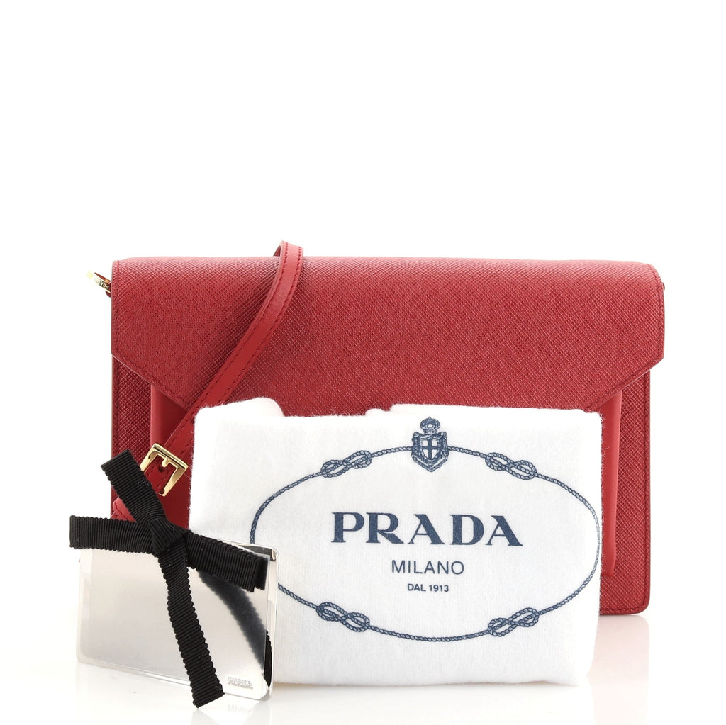 Monochrome Envelope Crossbody Bag Saffiano with City Calf Mini