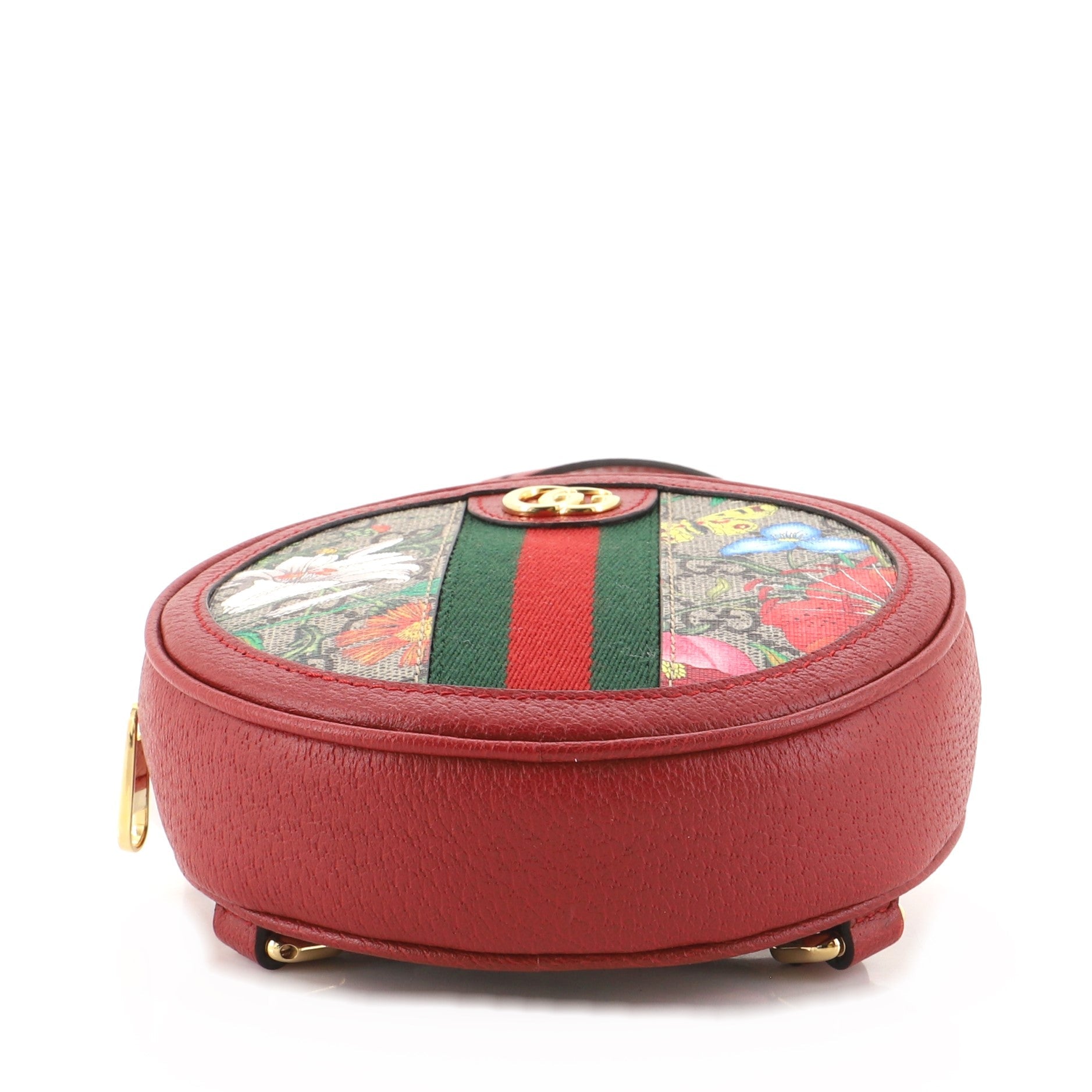 Ophidia Round Shoulder Bag Flora GG Coated Canvas Mini