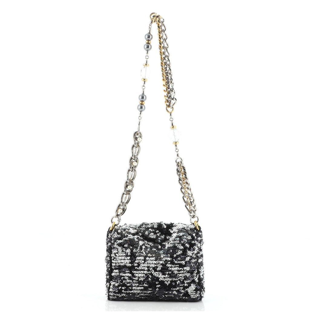 Miss Charles Flap Shoulder Bag Sequins Mini