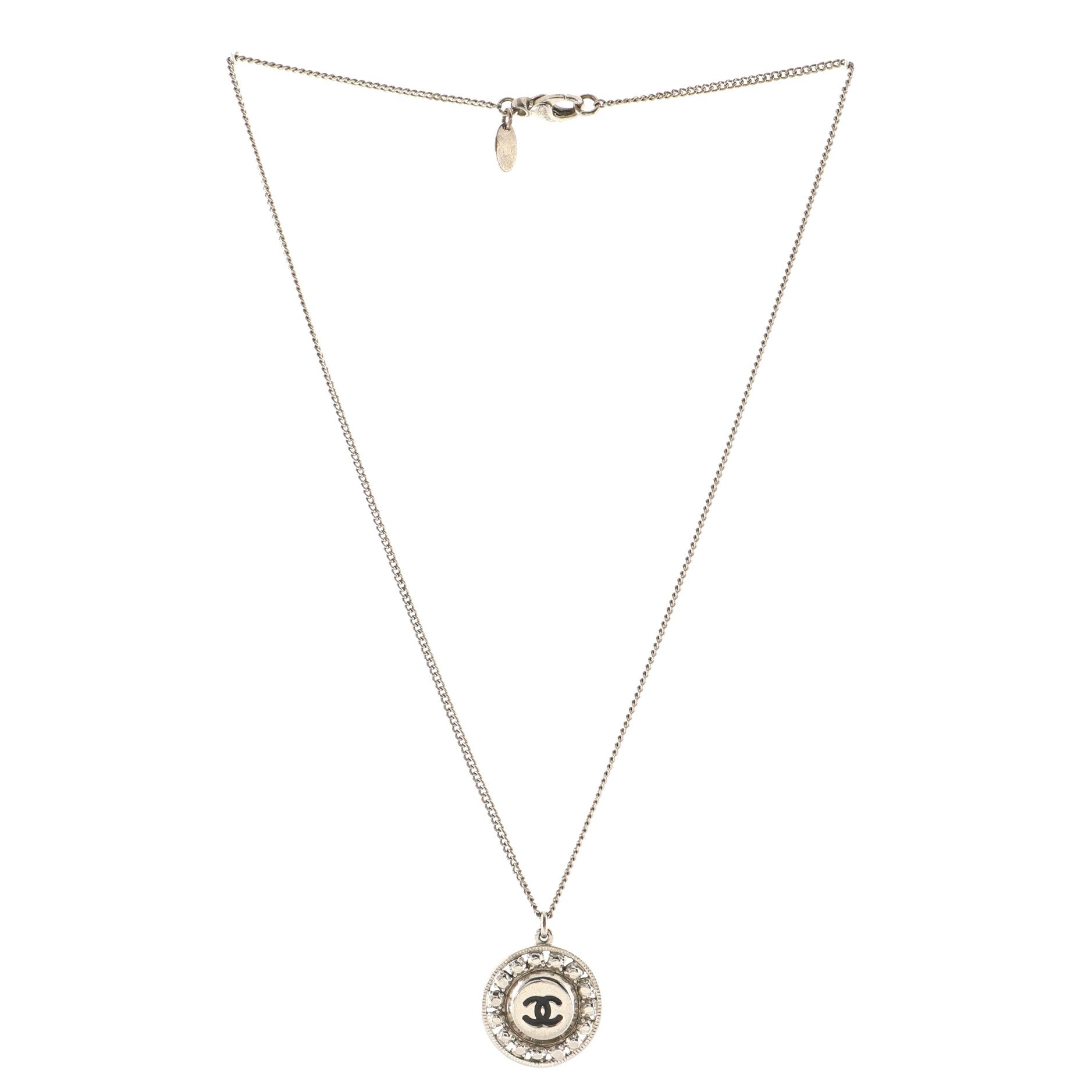CC Medallion Necklace Metal Small