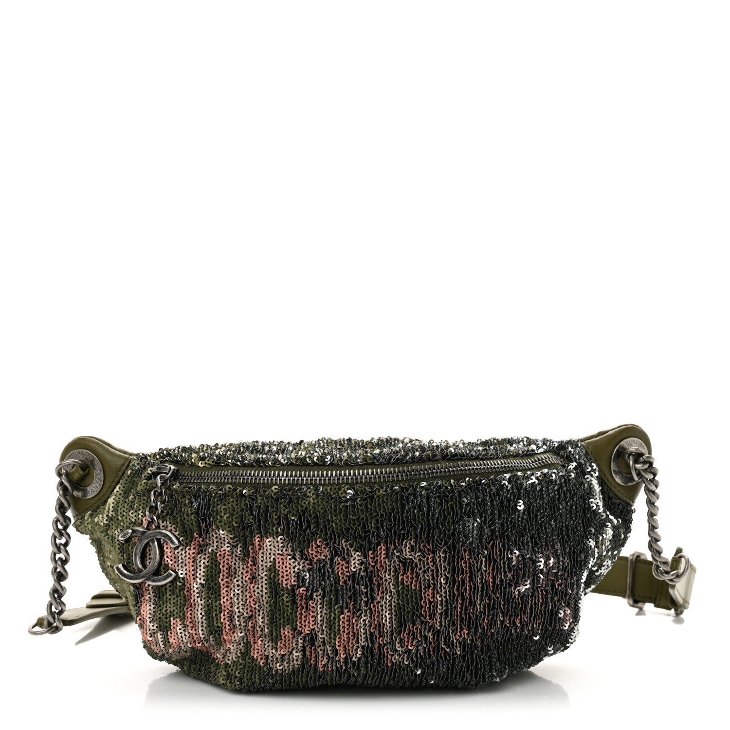 Sequin Coco Cuba Waist Bag Fanny Pack Khaki