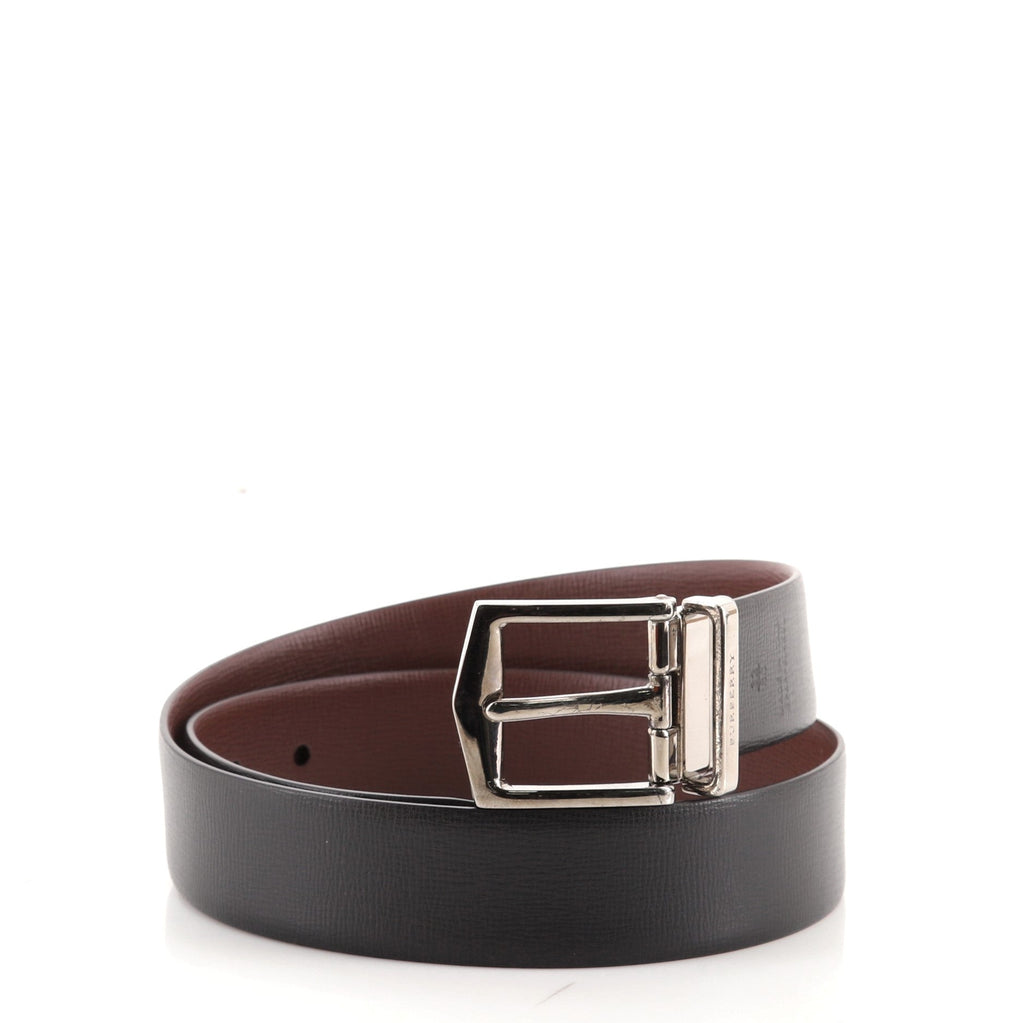 Buckle Reversible Belt Leather Wide 80