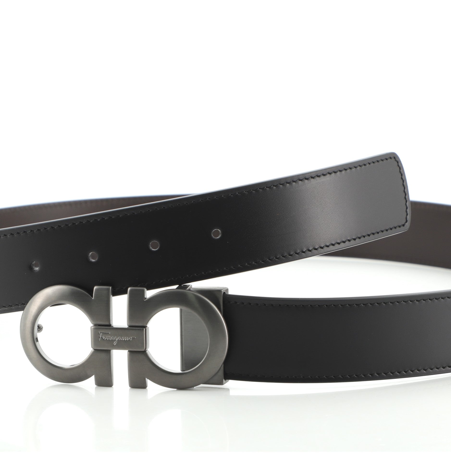Gancini Belt Leather Wide 100