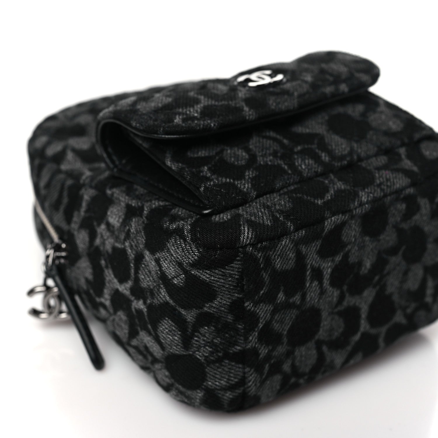 Denim Quilted Flower CC Mini Classic Backpack Black