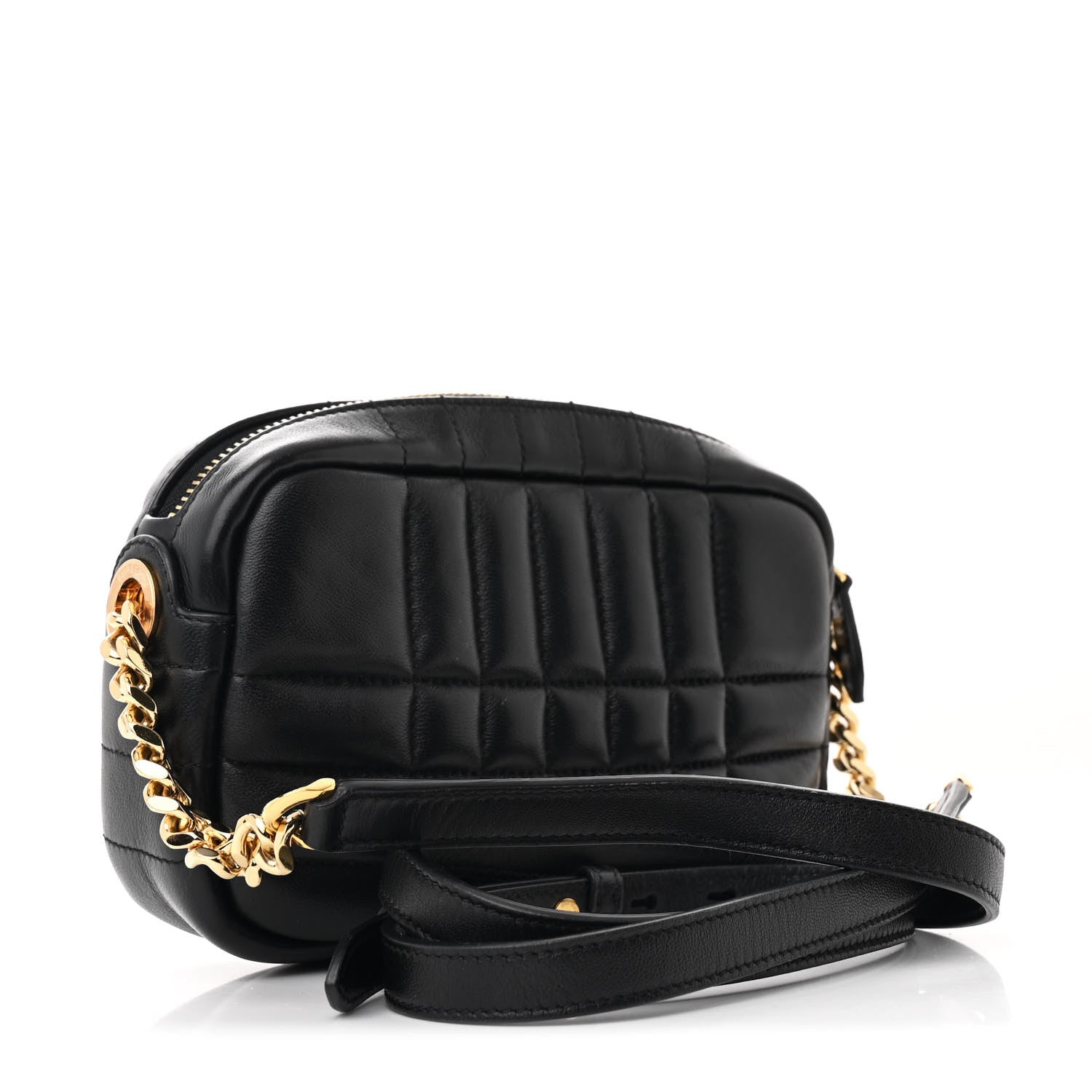 Calfskin Quilted Small Lola Camera Bag Black