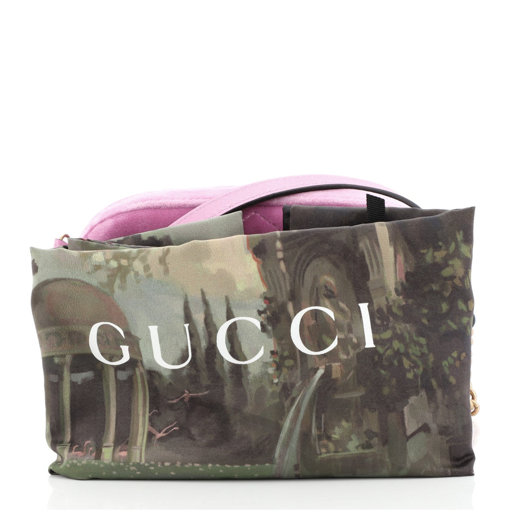 GG Marmont Shoulder Bag Crystal Embellished Matelasse Velvet Mini