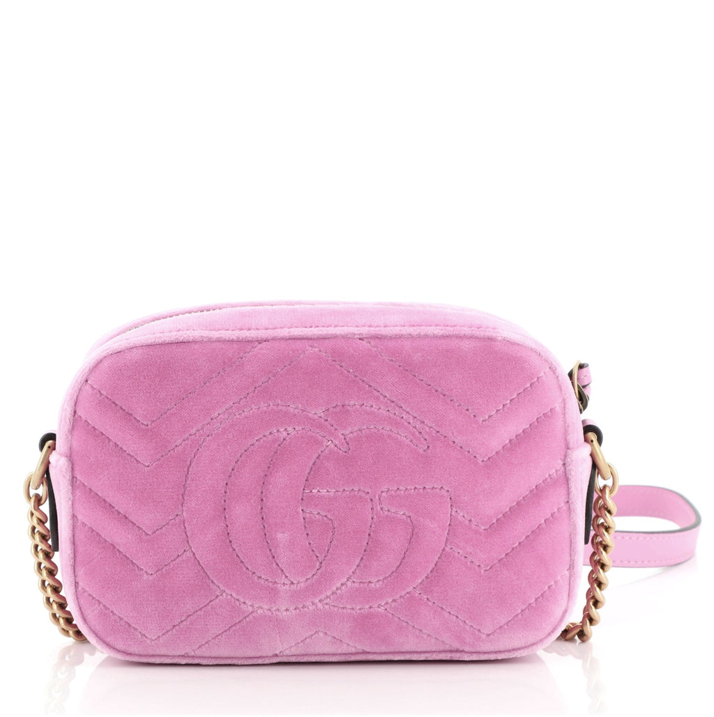 GG Marmont Shoulder Bag Crystal Embellished Matelasse Velvet Mini