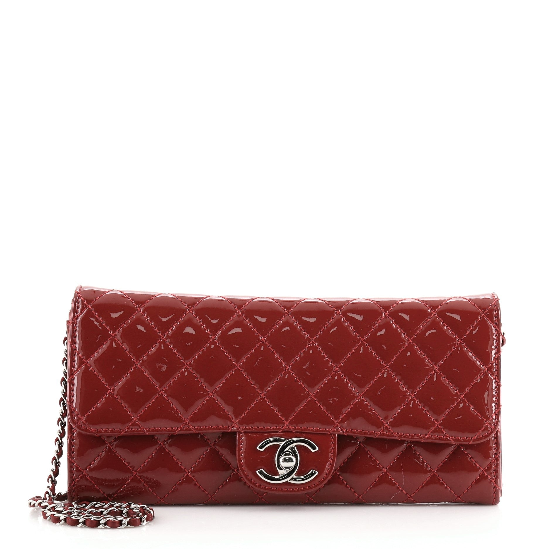 Wallet On Chain Clutch Quilted Patent East West