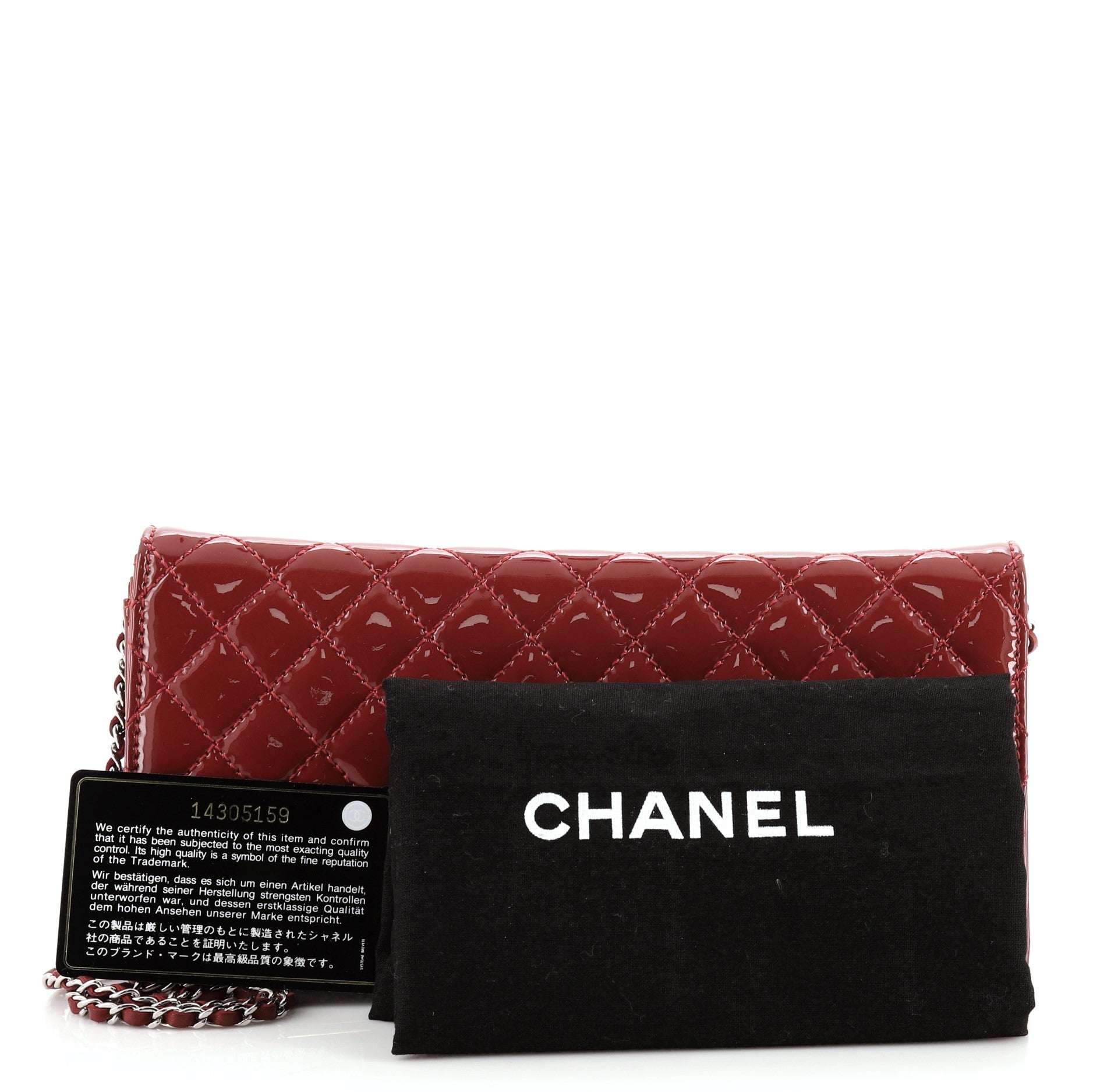 Wallet On Chain Clutch Quilted Patent East West