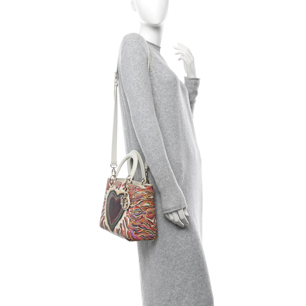 Deerskin Heart Printed Medium Lady Dior Multicolor