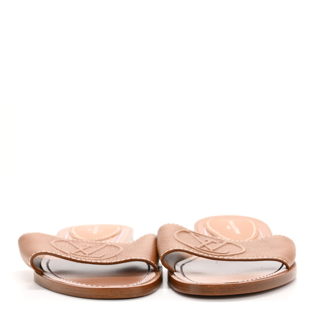 Calfskin Lock It Flat Mule 38 Cognac