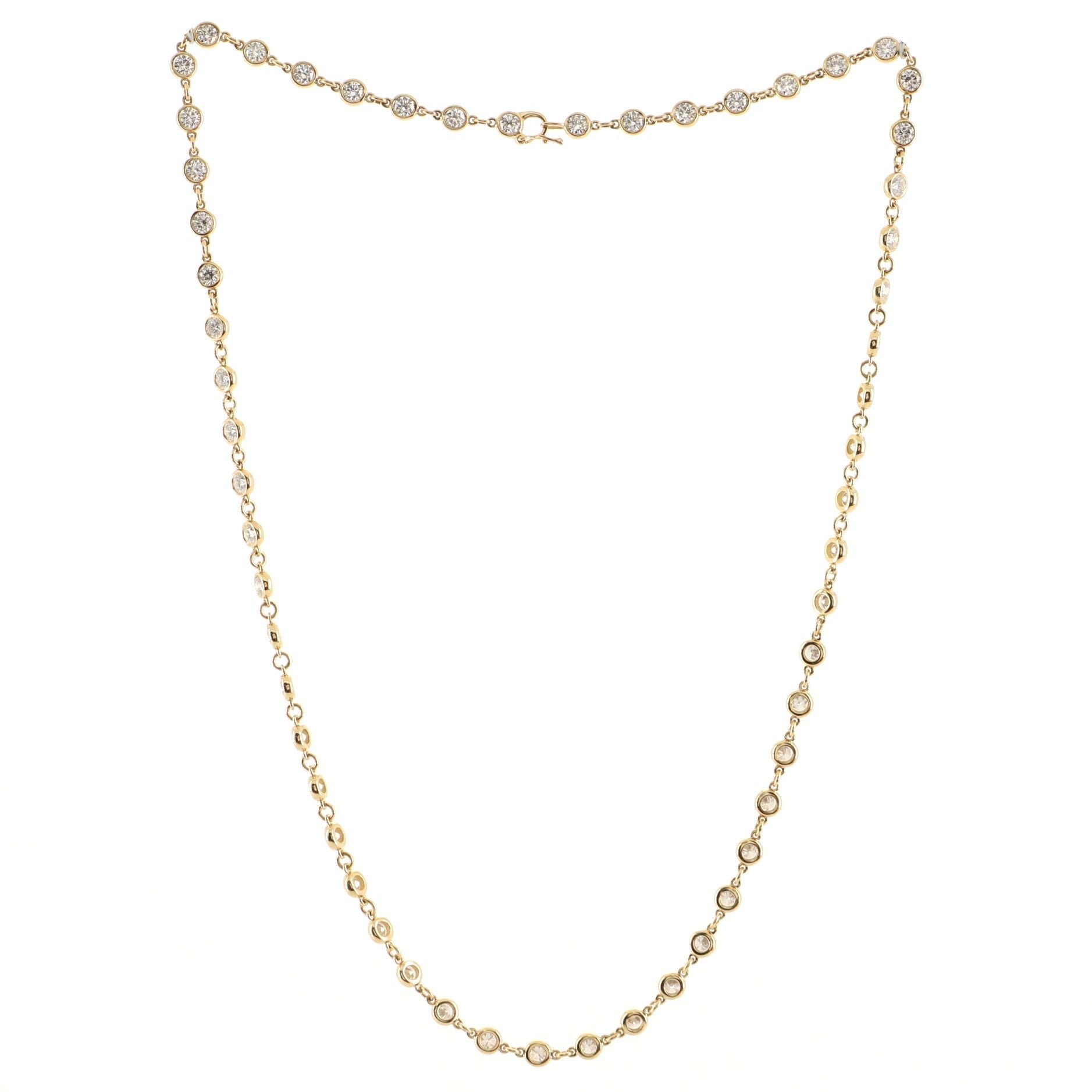 Elsa Peretti Diamonds By The Yard Continuous Necklace 18K Yellow Gold and Diamonds 4mm