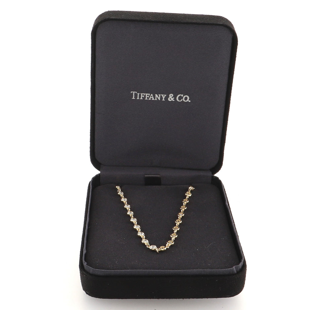 Elsa Peretti Diamonds By The Yard Continuous Necklace 18K Yellow Gold and Diamonds 4mm