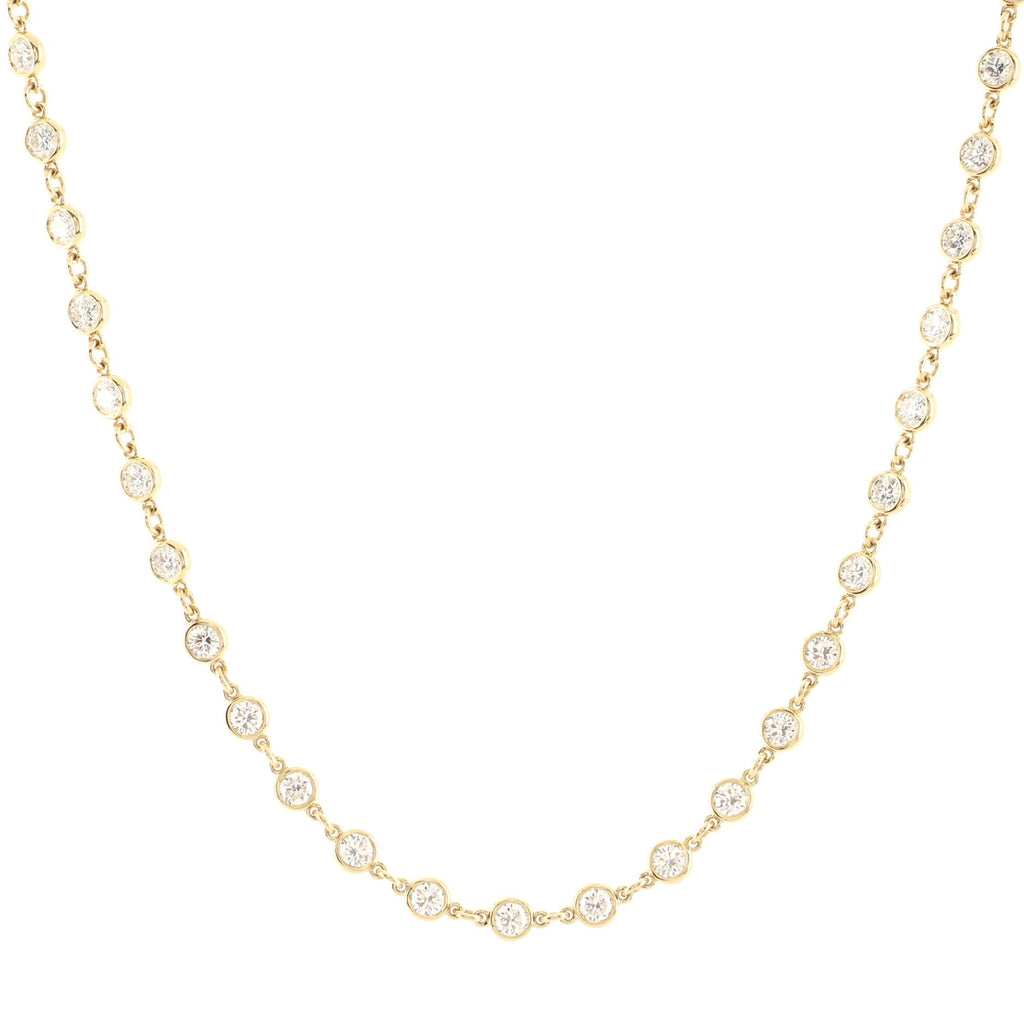 Elsa Peretti Diamonds By The Yard Continuous Necklace 18K Yellow Gold and Diamonds 4mm