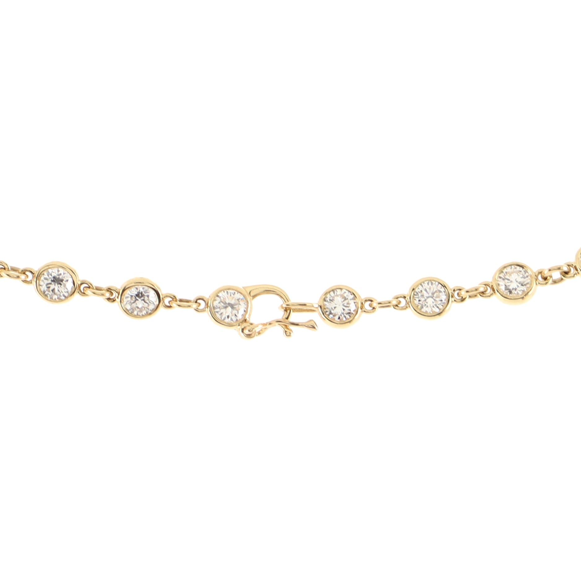 Elsa Peretti Diamonds By The Yard Continuous Necklace 18K Yellow Gold and Diamonds 4mm