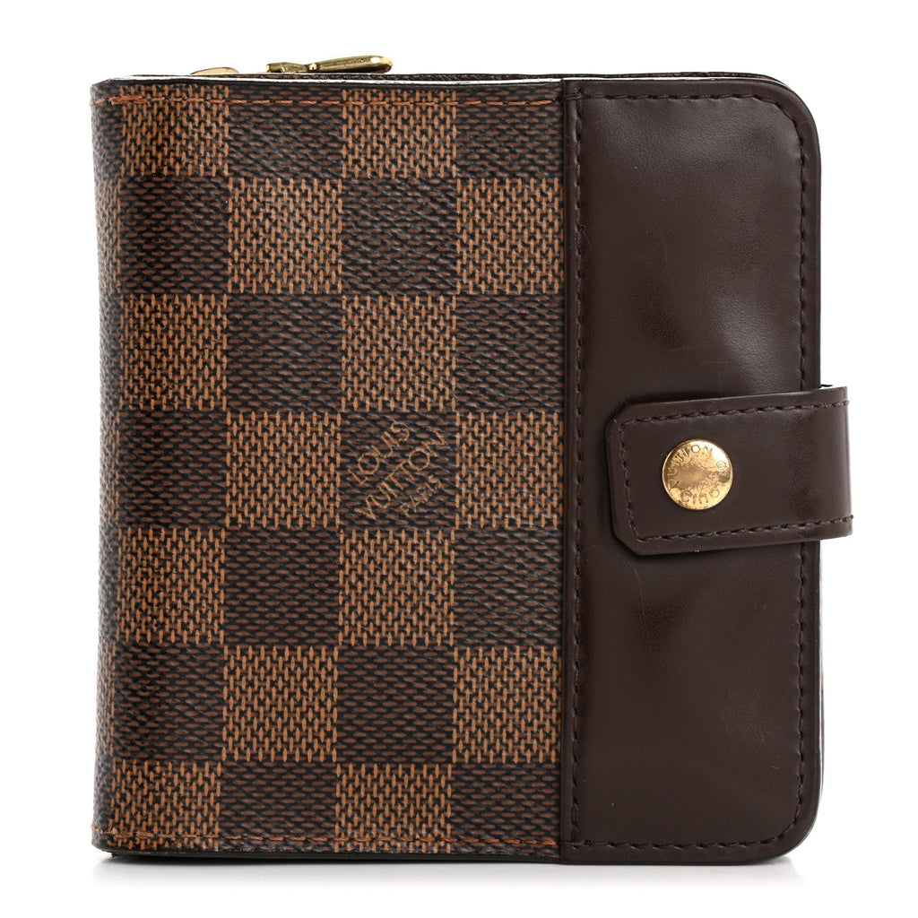 Damier Ebene Zippe Zipped Compact Wallet