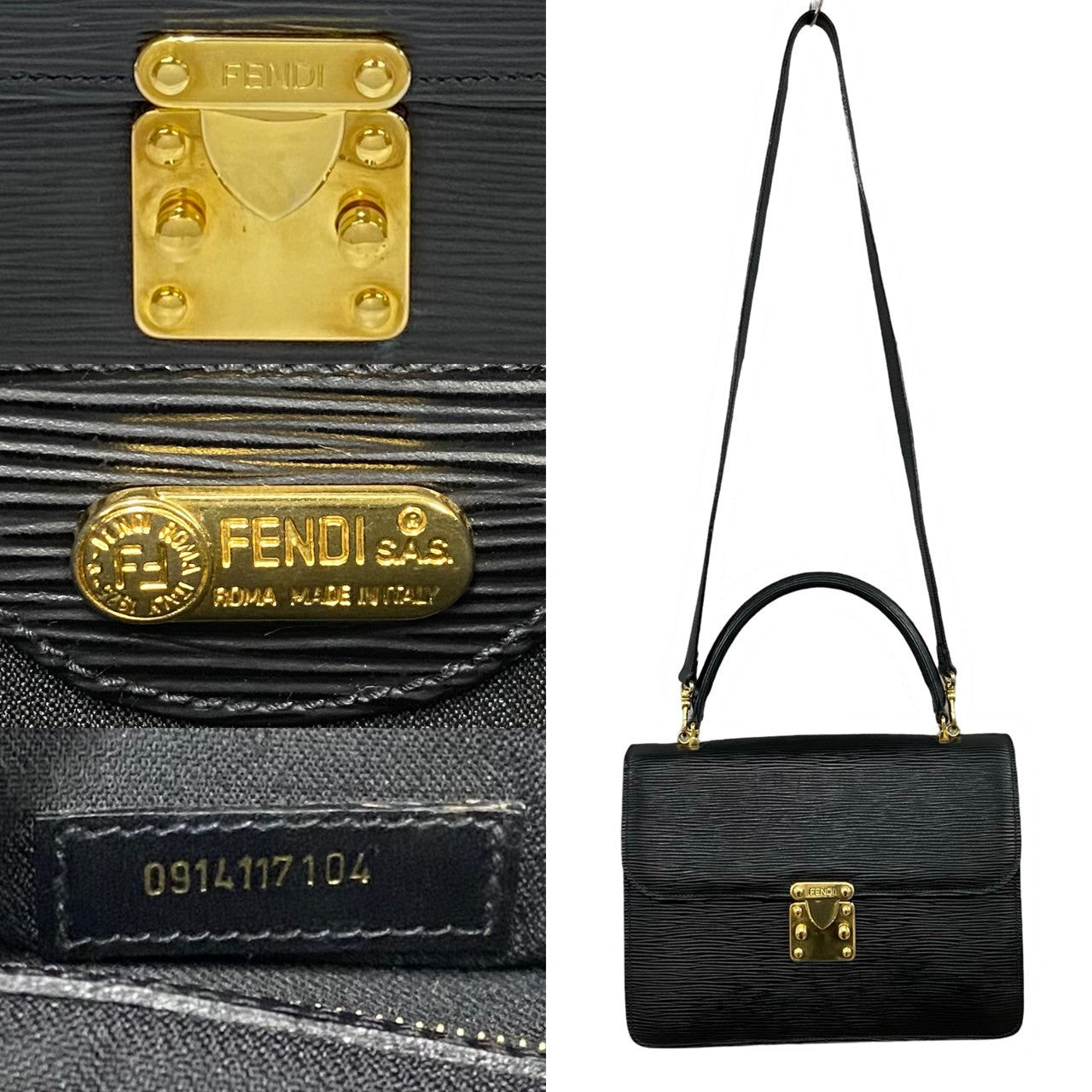 Fendi FF Logo Epi 2way Handbag