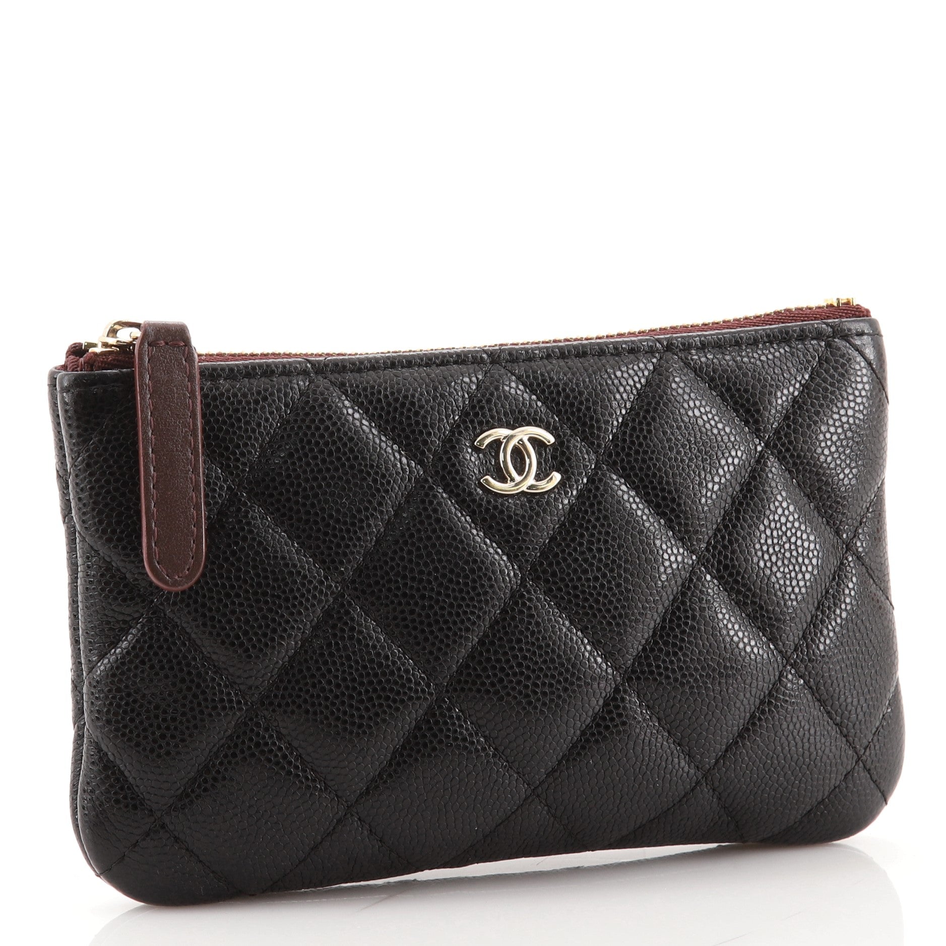 Classic O Case Pouch Quilted Caviar Mini